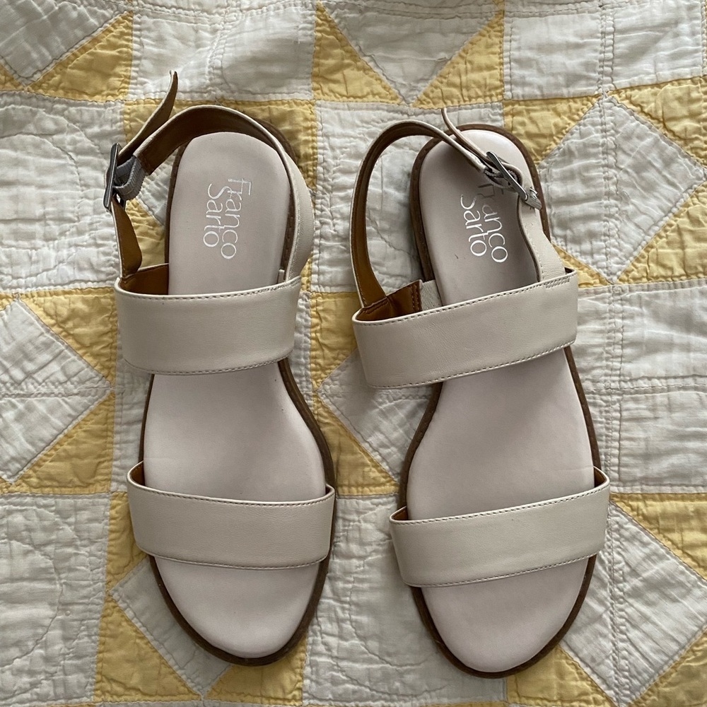 Franco Sarto size 8.5 White Sandals